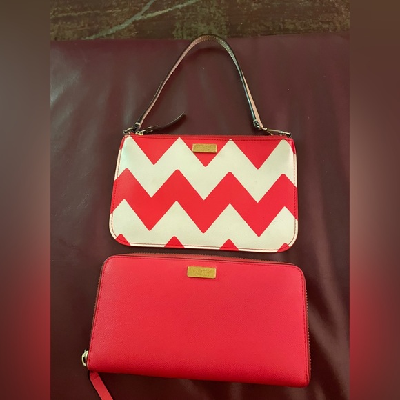 kate spade Bags Kate Spade Chevron Pattern Wristlet Wallet Bundle